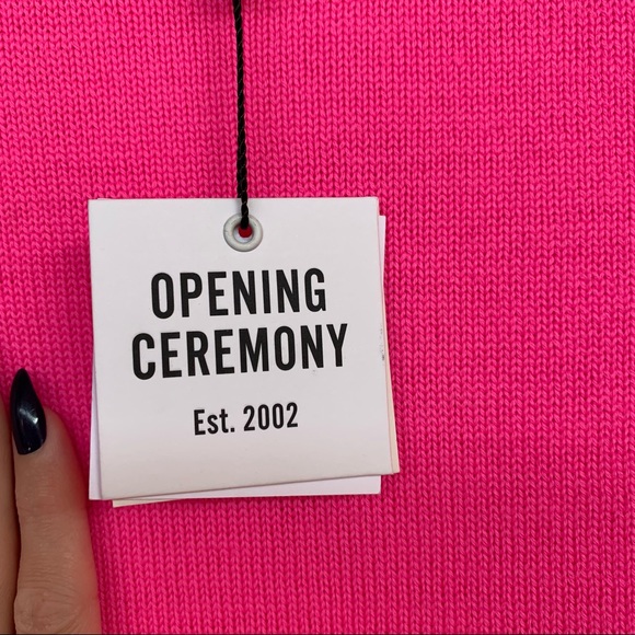 NEW! Opening Ceremony Merino Wool Knit Sweater Hot Pink, Medium - Picture 5 of 10